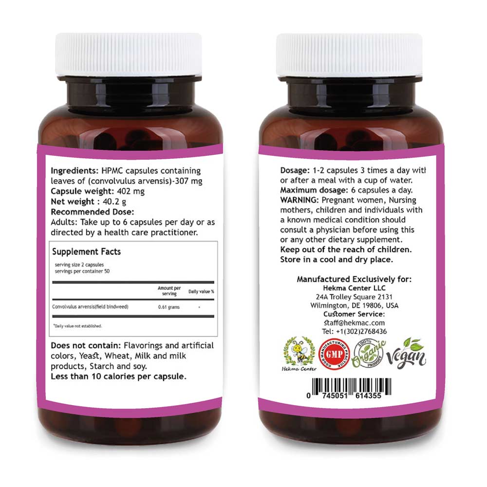 Bindweed – Organic Convolvulus Arvensis – 100 Capsules