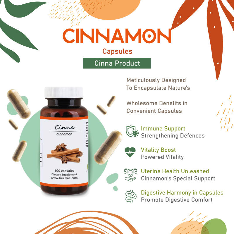 Cinnamon – Organic Cinnamomum Zeylanicum – 100 Capsules