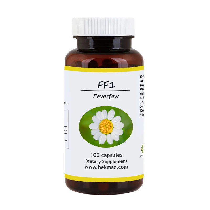 Feverfew Leaf – Organic Tanacetum Parthenium – 100 Capsules