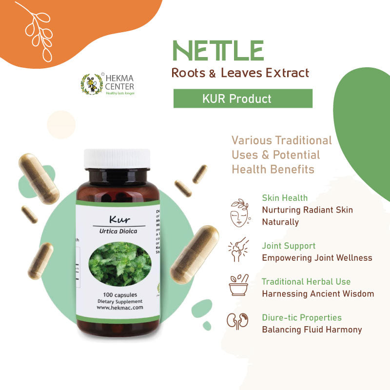 Stinging Nettle – Roots & Leaves Extract – 100 Capsules