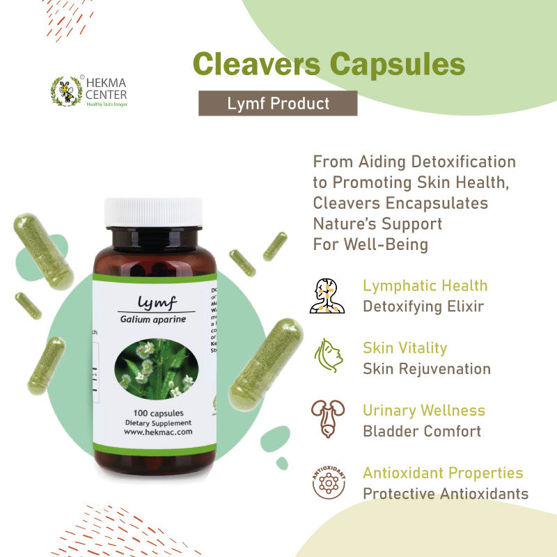 Cleavers Leaf – Organic Galium aparine – 100 Capsules