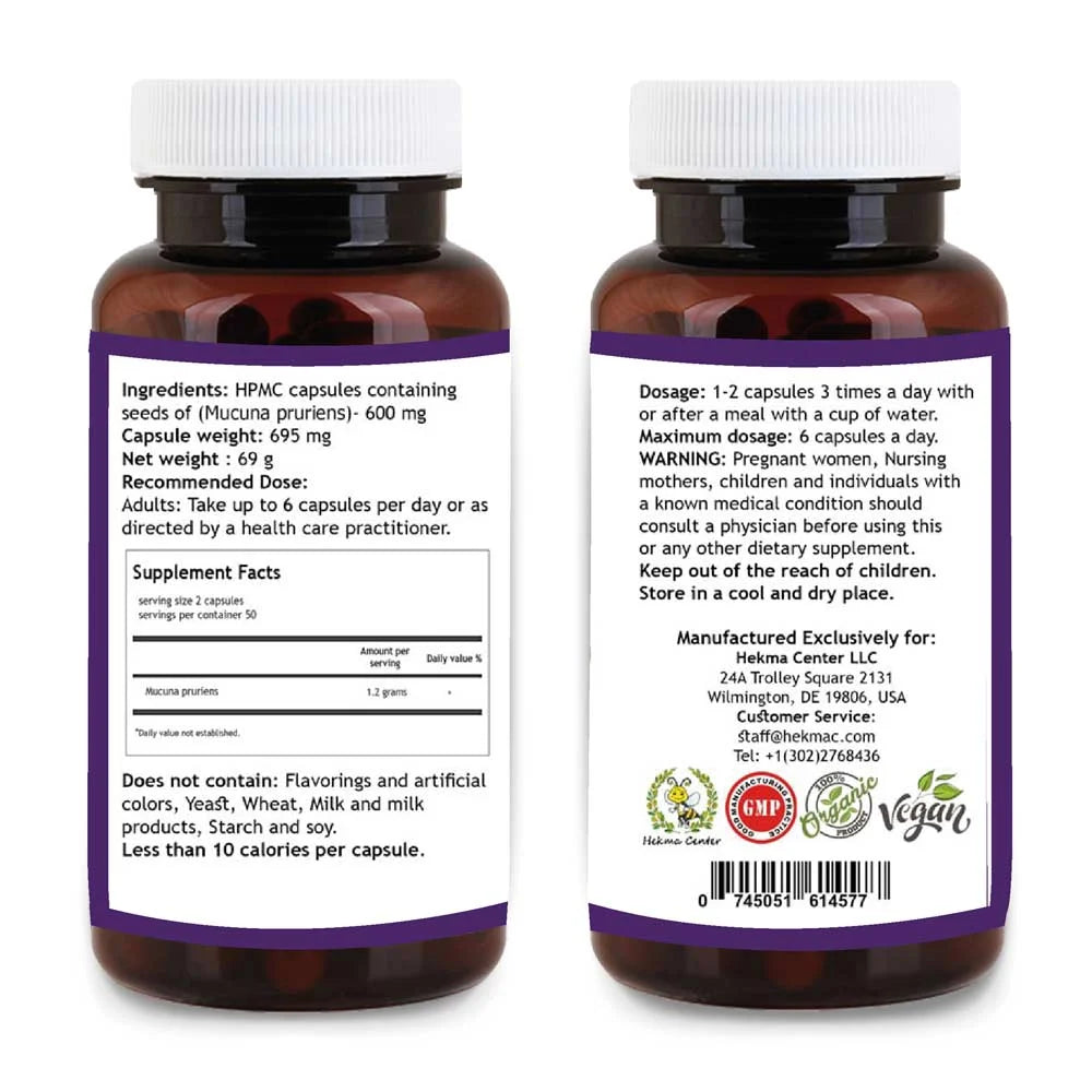 Mucuna Pruriens Seed – 100 Capsules