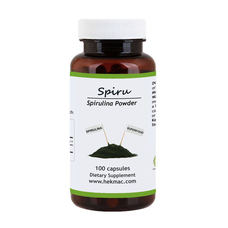 Spirulina Powder - Organic Arthrospira platensis - 100 Capsules