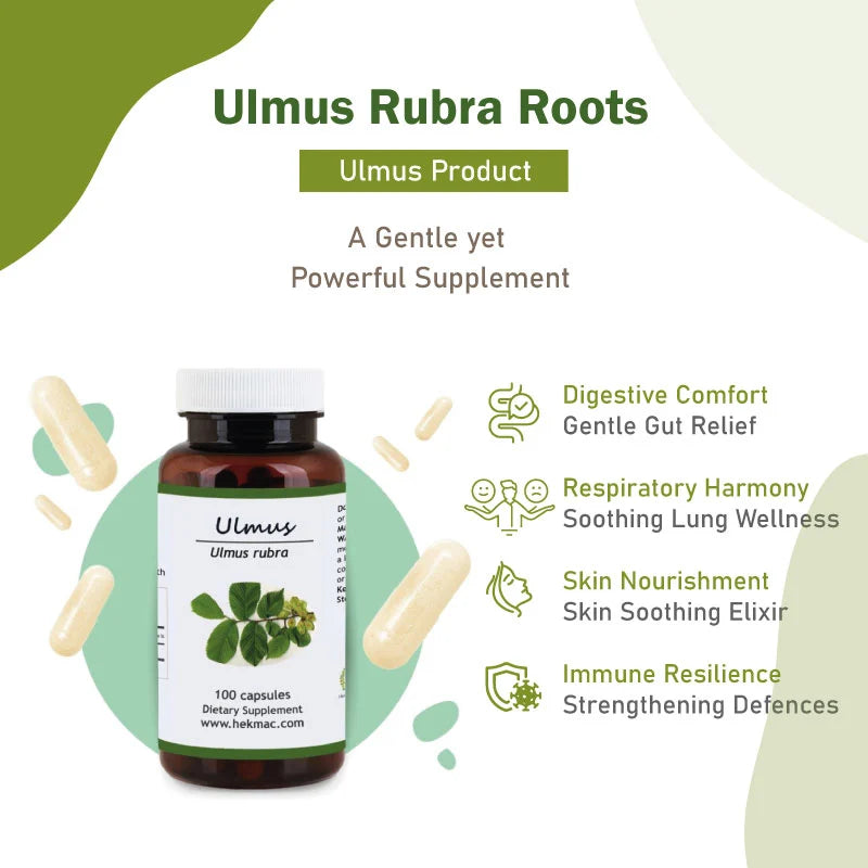Slippery Elm Peel – Organic Ulmus Rubra – 100 Capsules