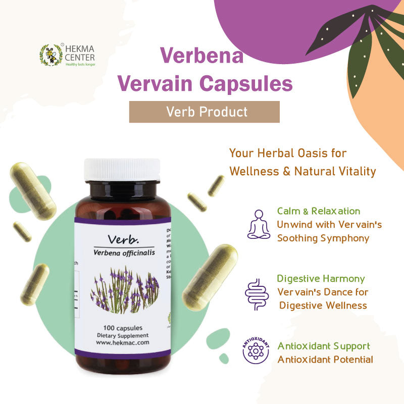Vervain – Organic Verbena Officinalis – 100 Capsules