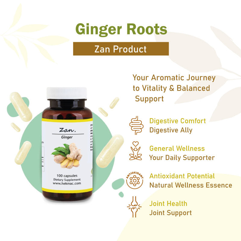Ginger Root – Organic Zingiber Officinalis – 100 Capsules
