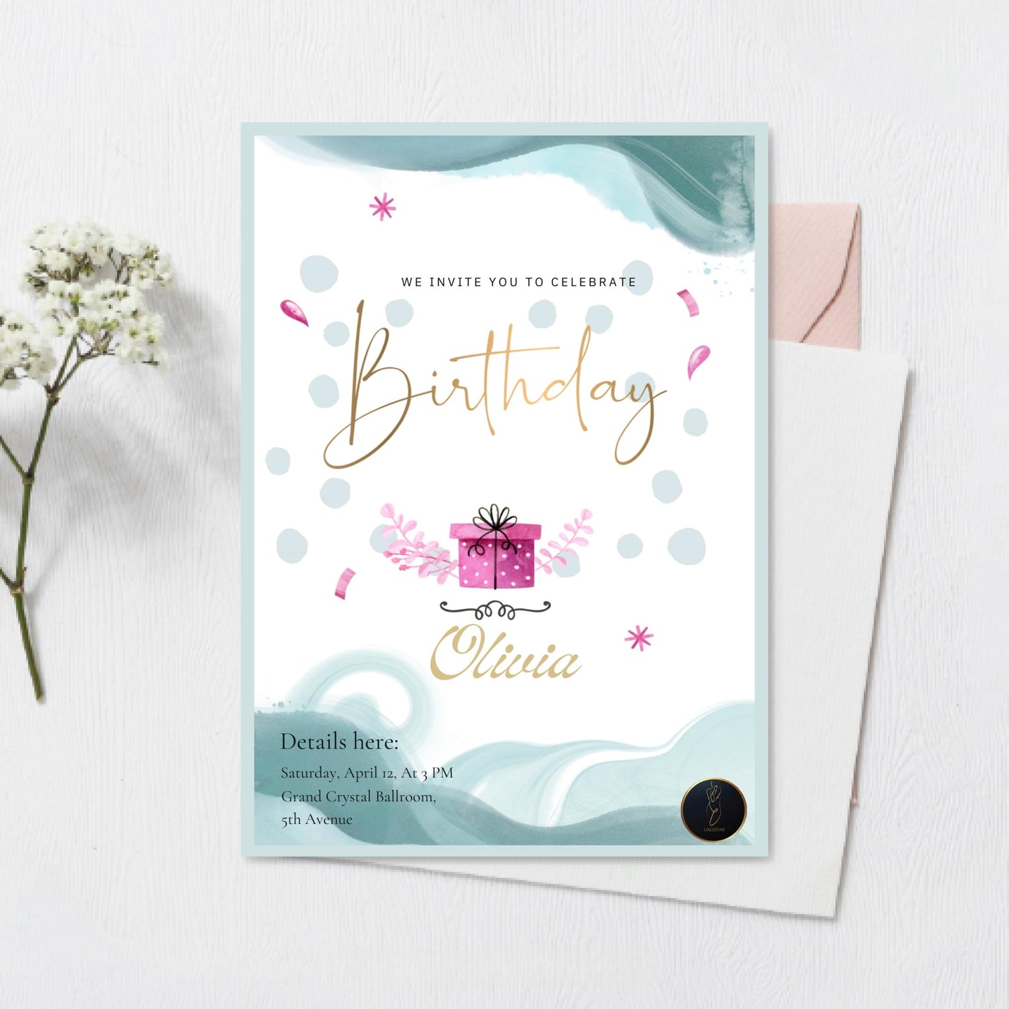 Whimsical Birthday Invitation | Cute Digital Party Invite | Editable & Printable Birthday Card for Kids and Adults | Instant Download