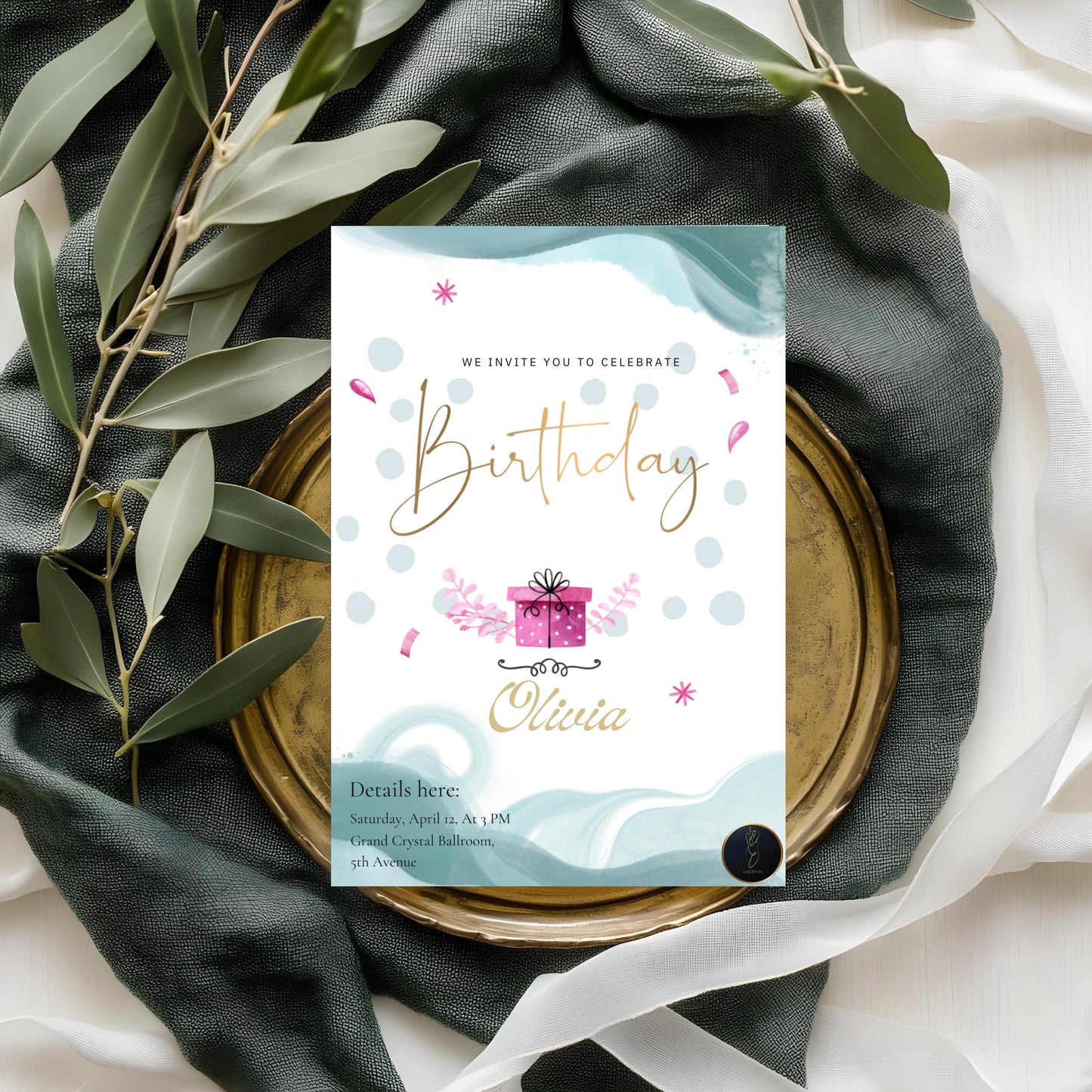 Whimsical Birthday Invitation | Cute Digital Party Invite | Editable & Printable Birthday Card for Kids and Adults | Instant Download
