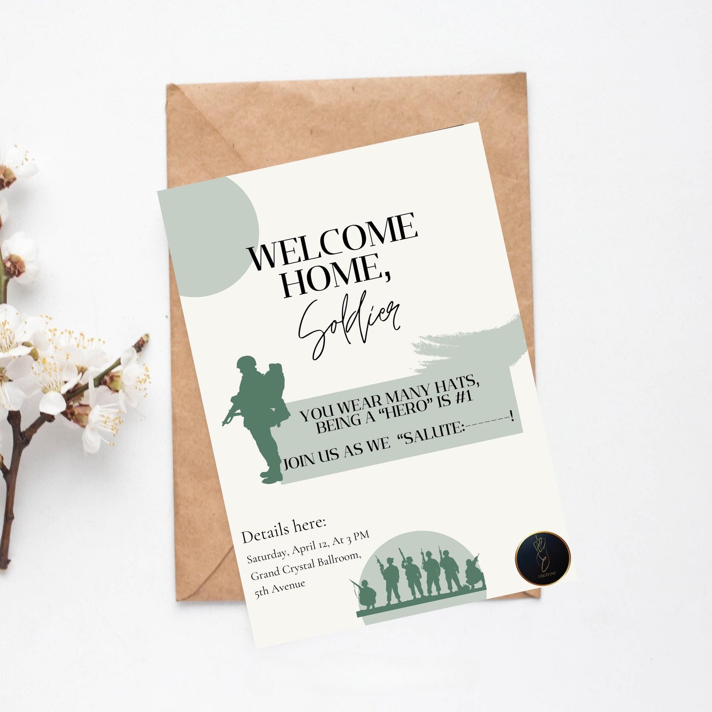 Customized Military Welcome Home Invite | Editable Soldier Homecoming Card | Printable Veteran Party Personalized Invitation