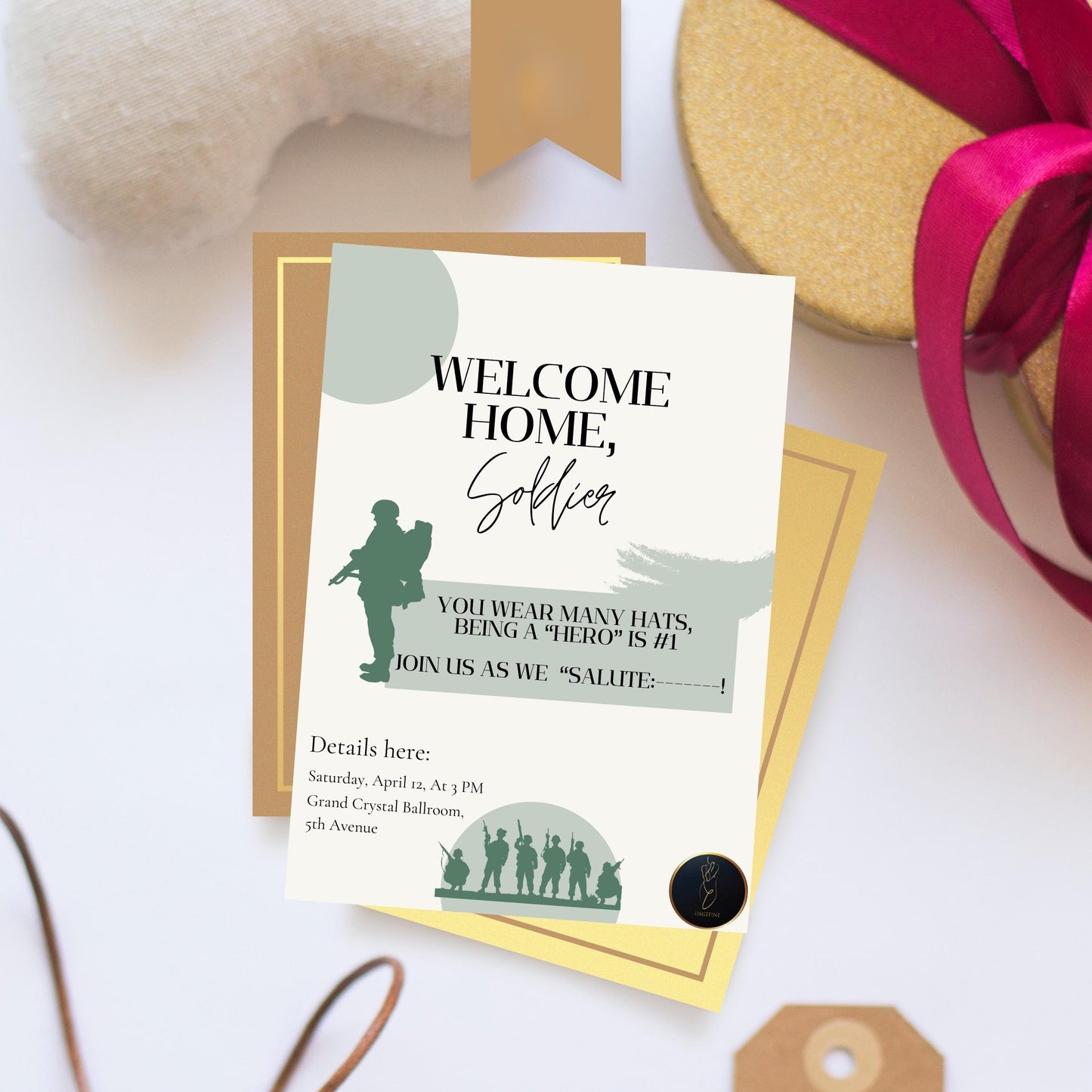 Customized Military Welcome Home Invite | Editable Soldier Homecoming Card | Printable Veteran Party Personalized Invitation
