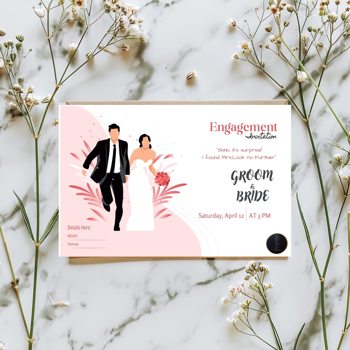 Elegant Wedding Invitation | Digital Wedding Card | Printable Wedding Invite | Editable Wedding Template | Instant Download