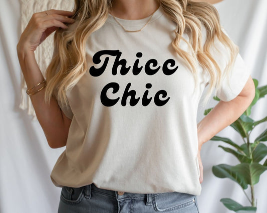 Thicc Chic Unisex T-Shirt, Gift for Her Christmas, Birthday Gift for Her, Gift for Mom, Christmas Gift for Mom, Wifey Bridal Tee
