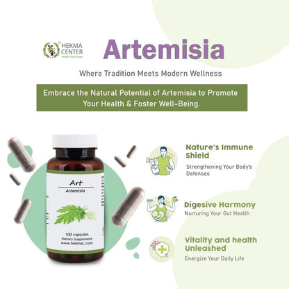 Artemisia Roots & Leaves Capsules – Organic Wormwood – 100 Capsules