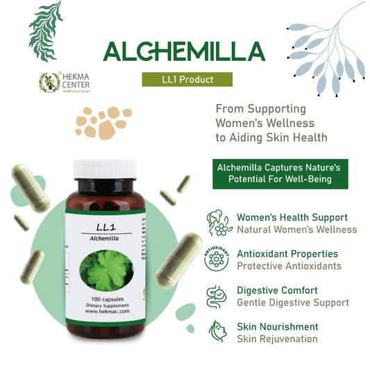 Alchemilla Capsules – Organic Lady’s Mantle Leaf – 100 Capsules
