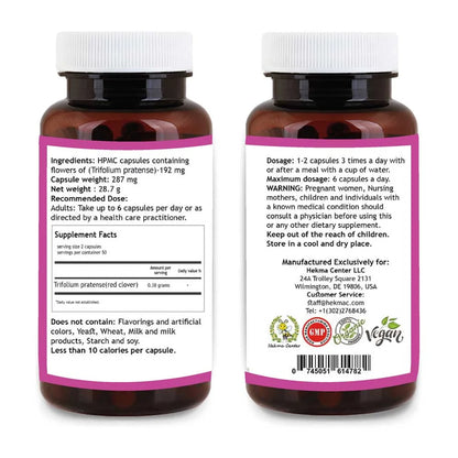 Red Clover – Organic Trifolium Pratense Flower – 100 Capsules