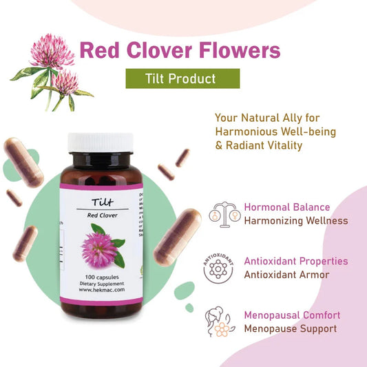Red Clover – Organic Trifolium Pratense Flower – 100 Capsules