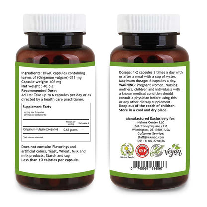 Oregano Leaf – Organic Marjoram – 100 Capsules