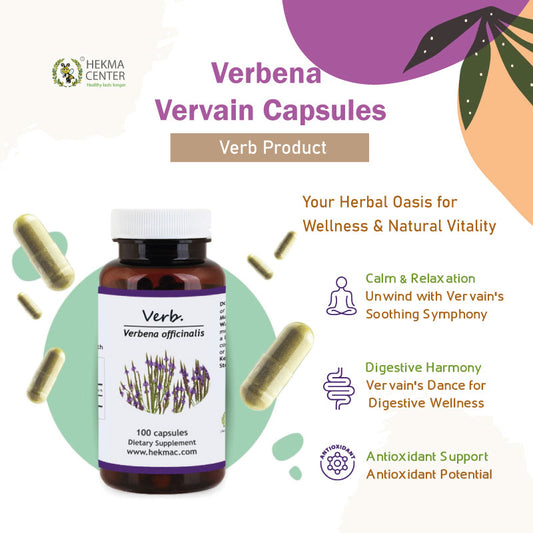 Vervain – Organic Verbena Officinalis – 100 Capsules