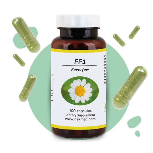 Feverfew Leaf – Organic Tanacetum Parthenium – 100 Capsules